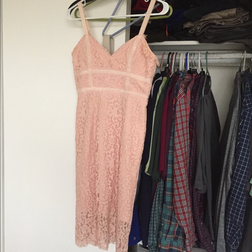 Lulus pink lace dress size small